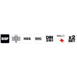 Machos a mano DIN-2181 HSS BSF SAE 2pcs