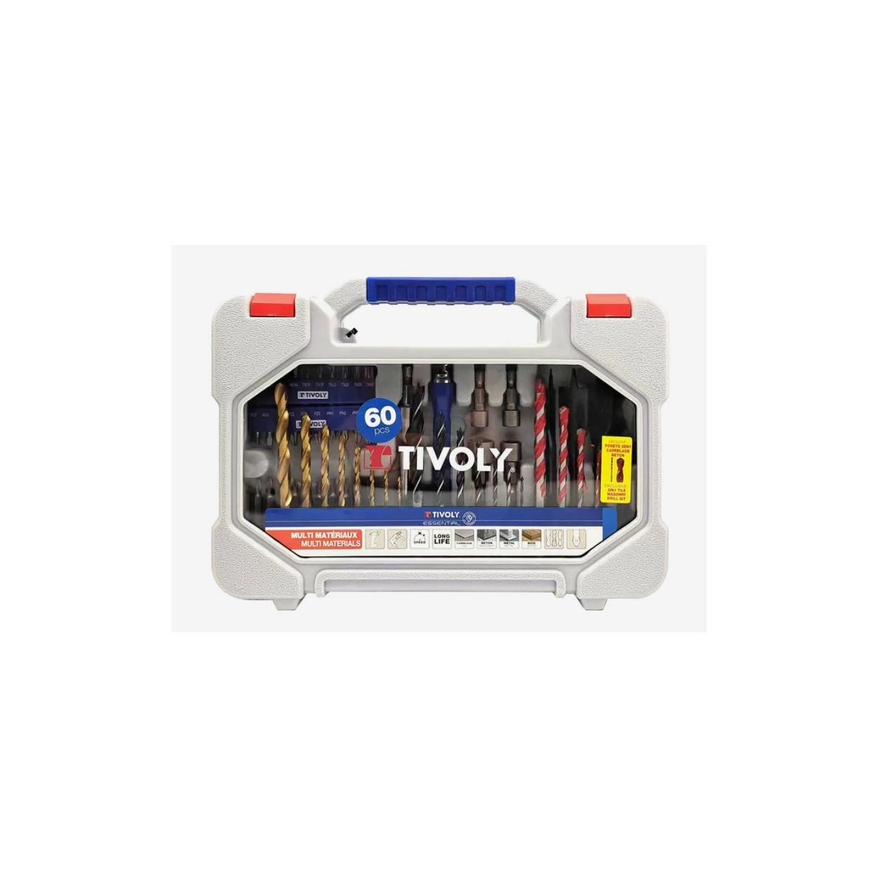 Juego de brocas + puntas 60 pcs Tivoly