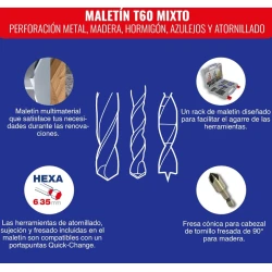 Juego de brocas + puntas 60 pcs Tivoly