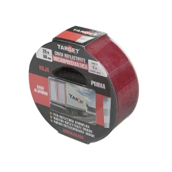 Cinta adhesiva reflectante homologada roja base aluminio