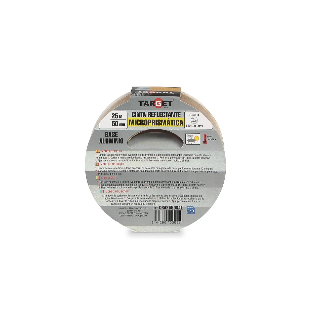 Cinta adhesiva reflectante homologada amarilla base aluminio Cinta adhesiva reflectante homologada amarilla base aluminio