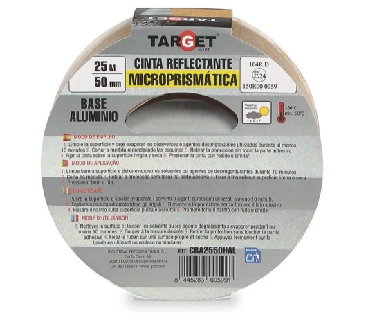 Cinta adhesiva reflectante homologada amarilla base aluminio Cinta adhesiva reflectante homologada amarilla base aluminio