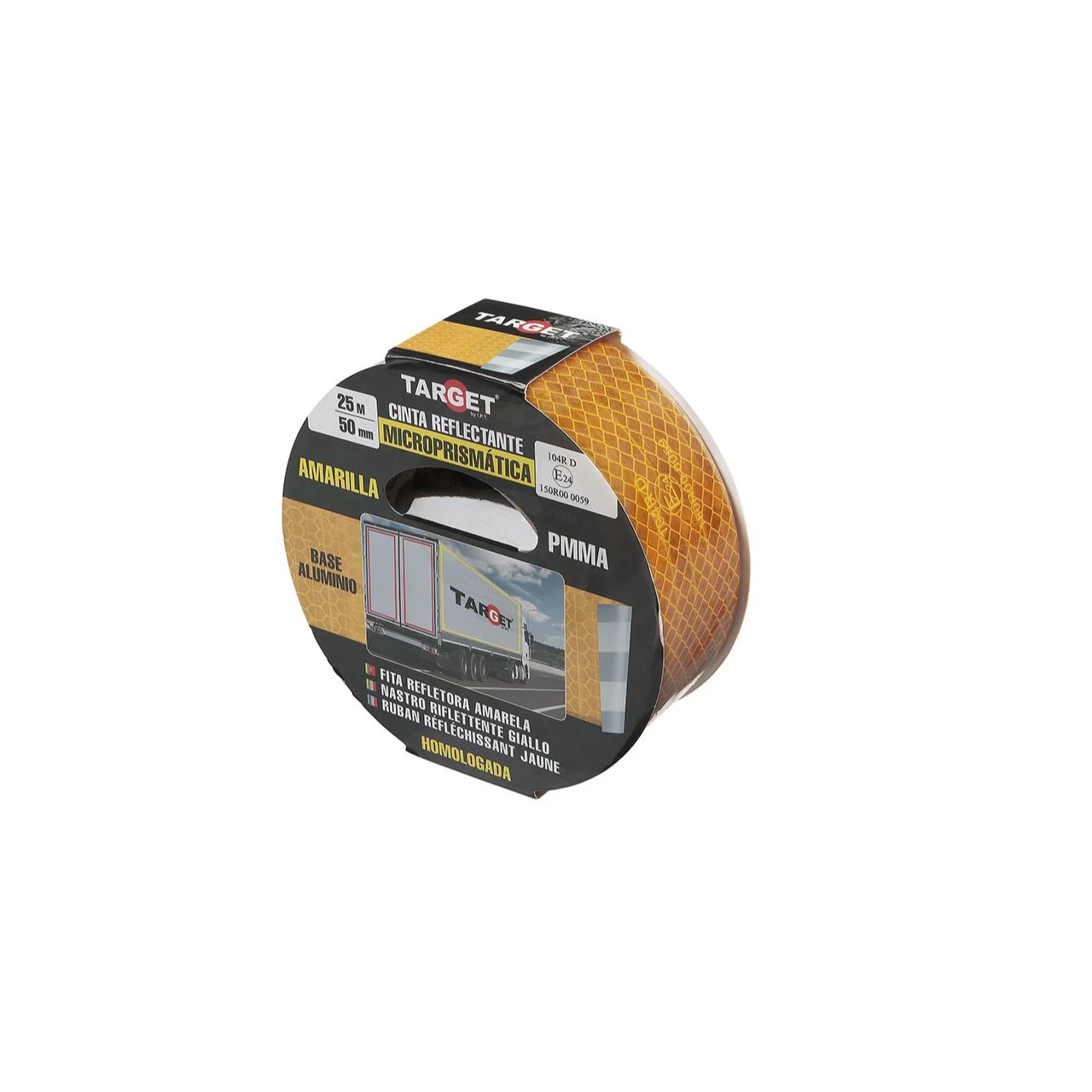 Cinta adhesiva reflectante homologada amarilla base aluminio Cinta adhesiva reflectante homologada amarilla base aluminio