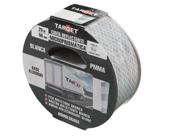 Cinta adhesiva reflectante homologada blanca base aluminio Cinta adhesiva reflectante homologada blanca base aluminio