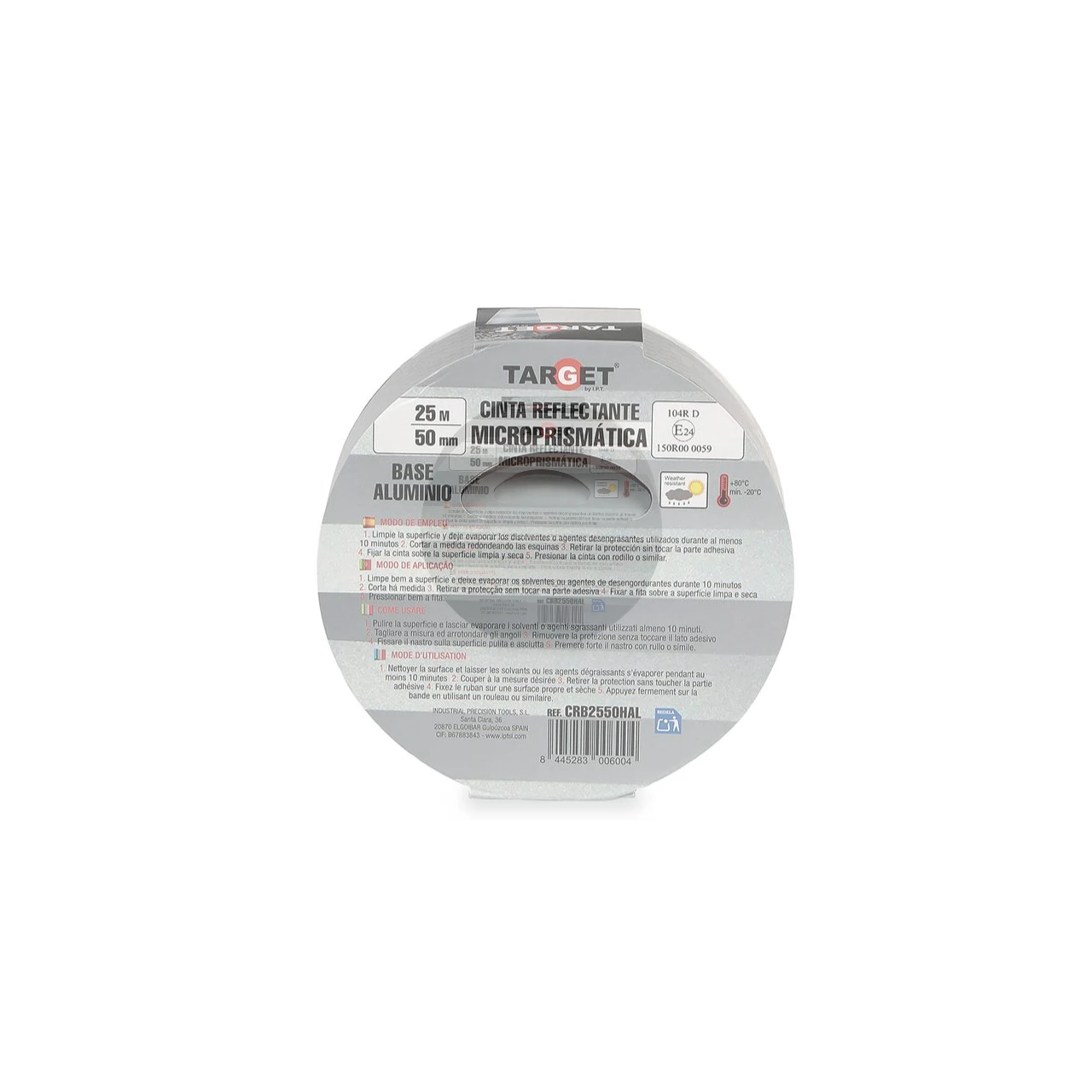 Cinta adhesiva reflectante homologada blanca base aluminio Cinta adhesiva reflectante homologada blanca base aluminio