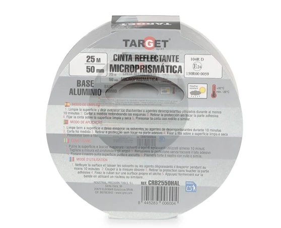 Cinta adhesiva reflectante homologada blanca base aluminio Cinta adhesiva reflectante homologada blanca base aluminio