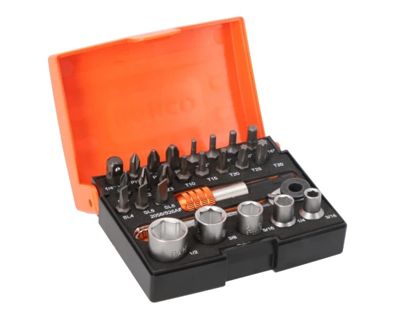 Juego de puntas 1/4" pulgadas Bahco 26pcs Juego de puntas 1/4" pulgadas Bahco 26pcs