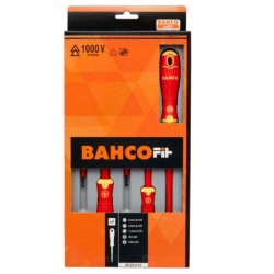 Juego de destornilladores aislados Bahco Fit 5 piezas plano/pozidriv