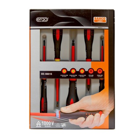 Juego de destornilladores aislados Bahco Ergo 5 piezas plano/philips