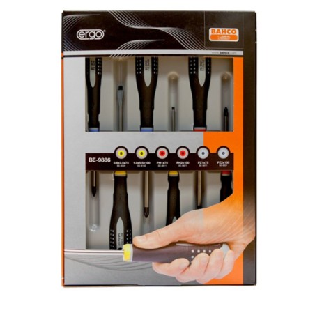 Juego de destornilladores Bahco Ergo 6 piezas plano/philips/pozidriv