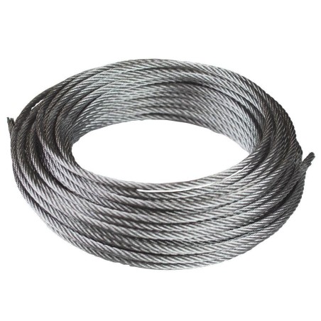 DQPP 50m acero cuerda de alambre 2mm galvanizado DIN 3055 6x7+FC 