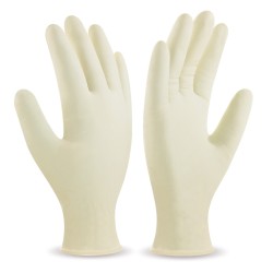 Guantes desechables látex empolvado