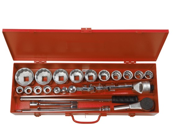 Juego de llaves de vaso Bahco 3/4" bihexagonal 24 piezas