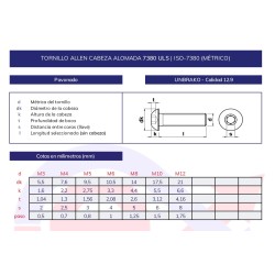 Tornillo allen DIN-7380 12.9 Unbrako Tornillo allen DIN-7380 12.9 Unbrako