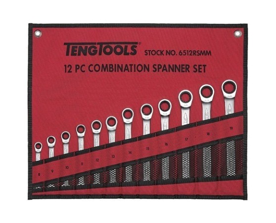 Juego de llaves combinadas con carraca 12 piezas TengTools