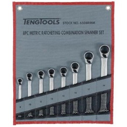 Juego de llaves combinadas con carraca reversible 8 piezas TengTools