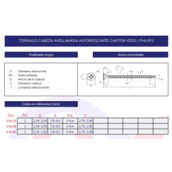 Tornillo fosfatado autoperforante cartón-yeso