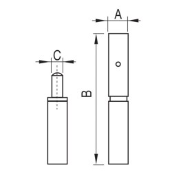 Pernio 2 cuerpos de acero sin tratar 