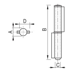 Pernio 2 alas acero sin tratar