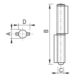 Pernio 2 alas acero inoxidable Pernio 2 alas acero inoxidable