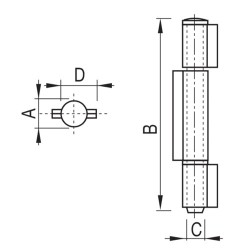 Pernio 3 alas en acero
