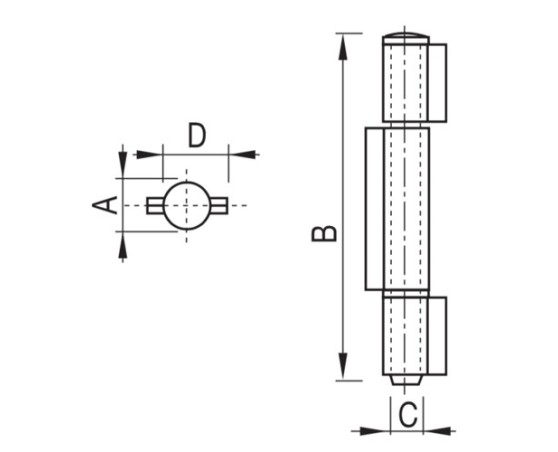 Pernio 3 alas en acero