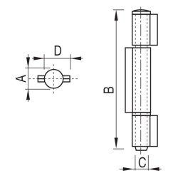 Pernio 3 alas en acero inoxidable Pernio 3 alas en acero inoxidable
