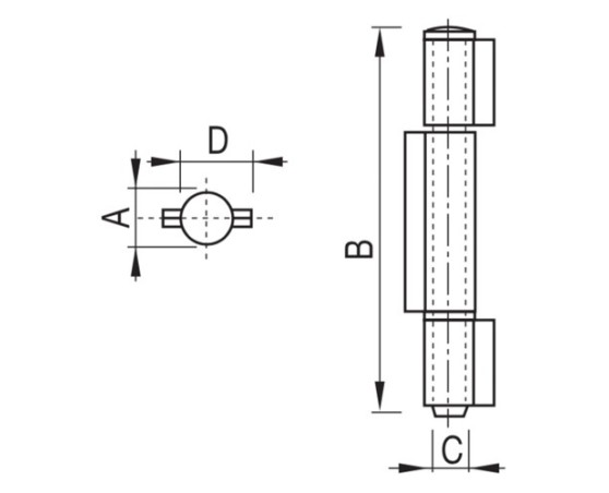 Pernio 3 alas en acero inoxidable Pernio 3 alas en acero inoxidable