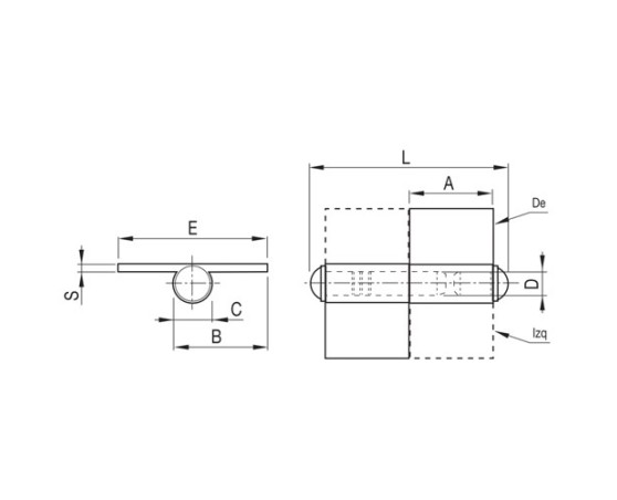 Pernio pala con tapón Pernio pala con tapón