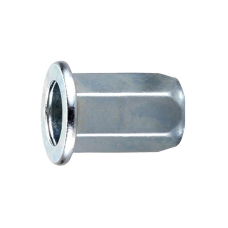 Tuerca remachable cuerpo hexagonal cincada