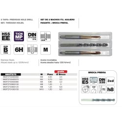 Juego de 2 machos máquina Inox. IT2 + Regalo Broca previa de Tivoly