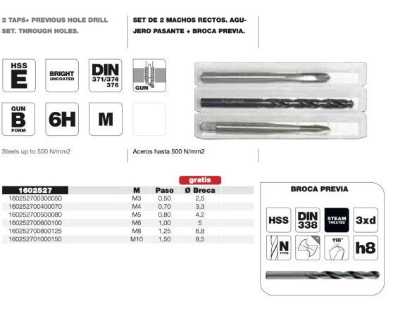 Juego de 2 machos máquina + Regalo Broca previa de Tivoly Juego de 2 machos máquina + Regalo Broca previa de Tivoly