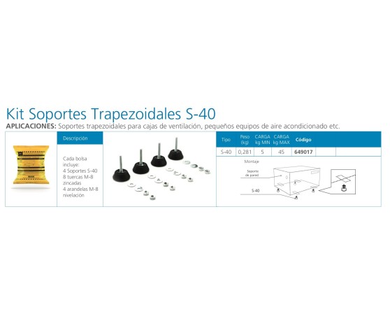 Kit soporte pie máquina S40 Kit soporte pie máquina S40