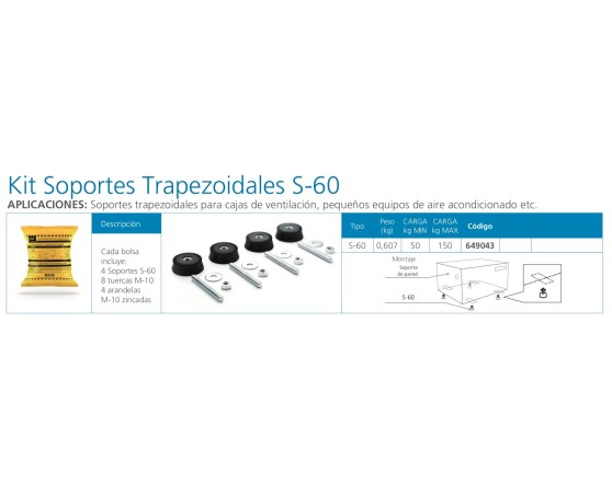  Kit soporte pie máquina S60