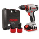Taladro atornillador multicabezal Crown 12V/2Ah