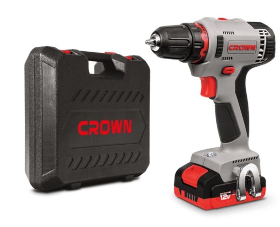 Taladro atornillador batería Crown 12V/2Ah