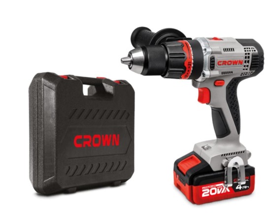 Atornillador taladro Crown batería 20V multicabezal