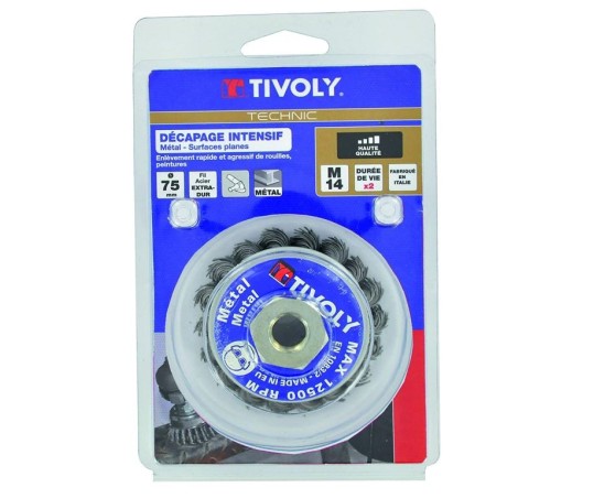 Cepillo taza metal tivoly para amoladora