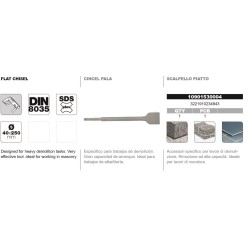 Cincel DIN-8035 SDS+ tipo pala Tivoly