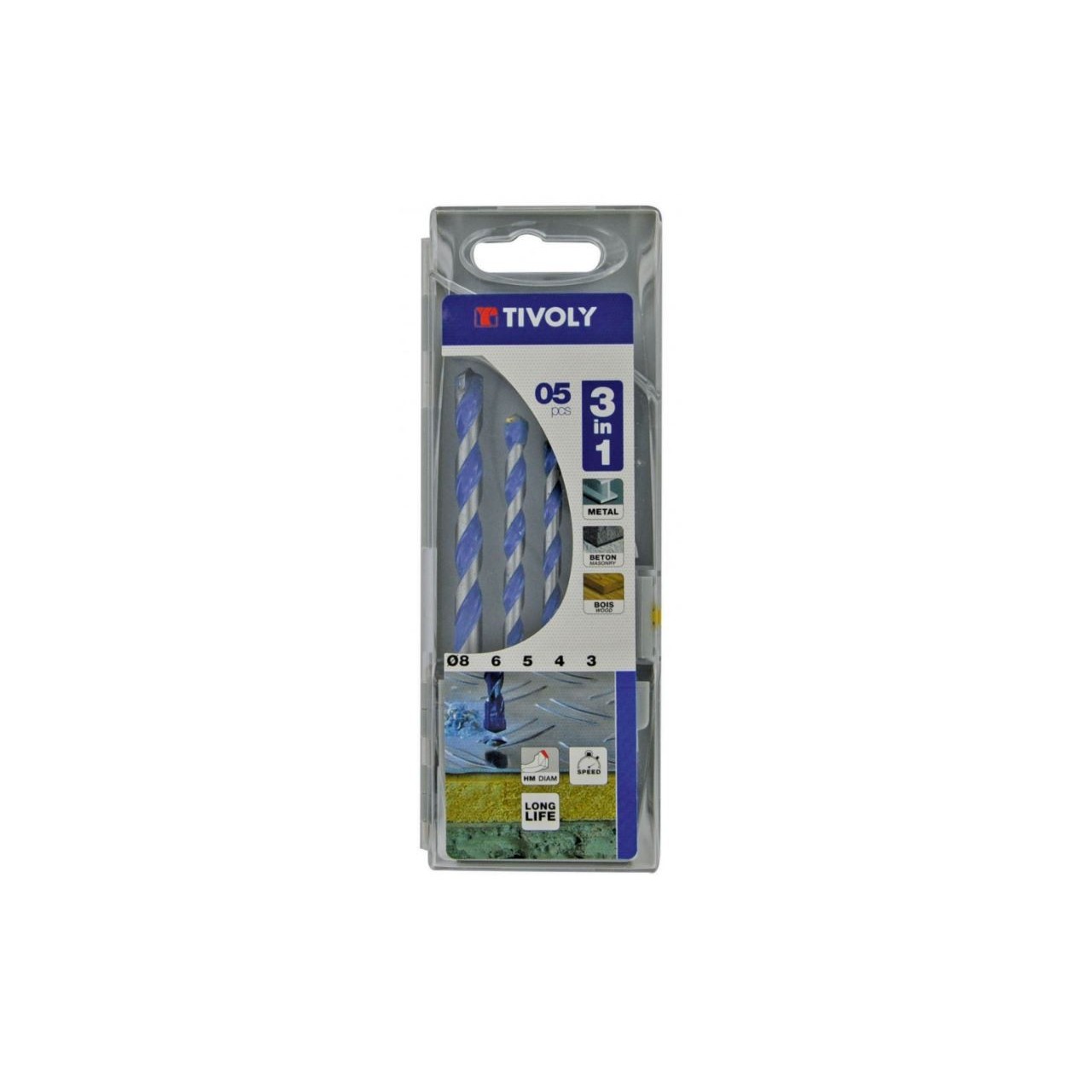 Juego de brocas multi material 5 piezas Tivoly Juego de brocas multi material 5 piezas Tivoly