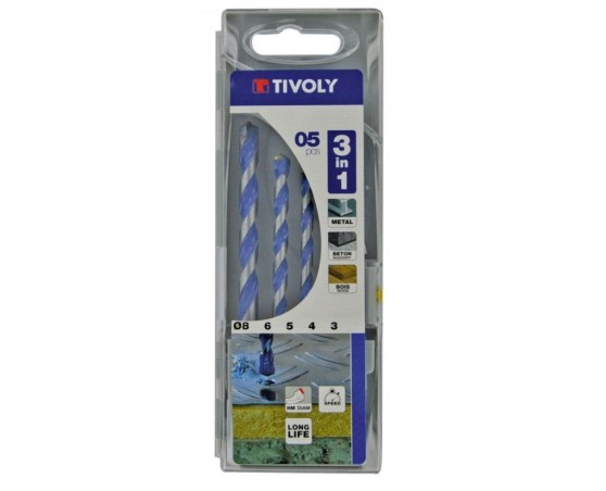 Juego de brocas multi material 5 piezas Tivoly Juego de brocas multi material 5 piezas Tivoly