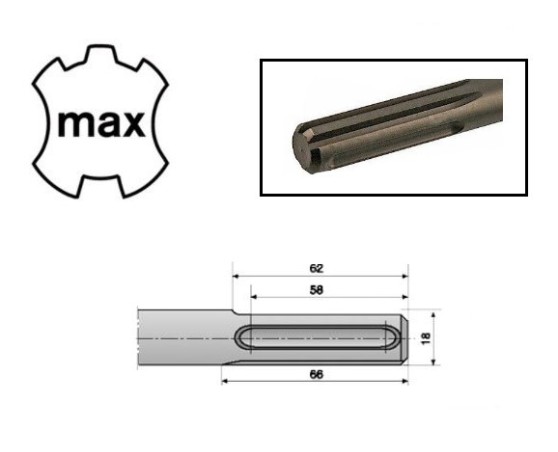 Cincel DIN-8035 SDS-Max Tivoly mortero Cincel DIN-8035 SDS-Max Tivoly mortero