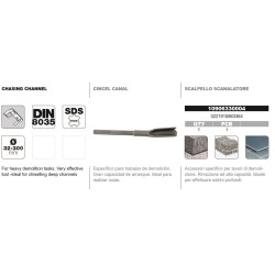 Cincel DIN-8035 SDS-Max tipo canal Tivoly