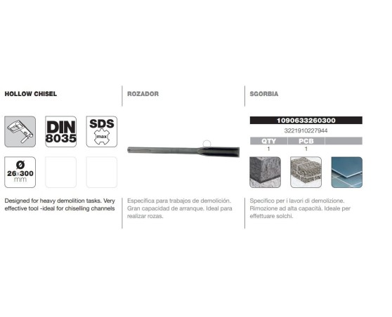 Rozador DIN-8035 SDS-Max Tivoly