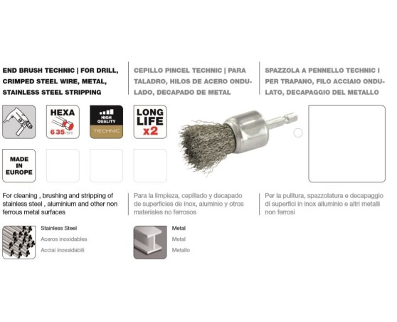 Cepillo cilíndrico pincel Tivoly hilo ondulado