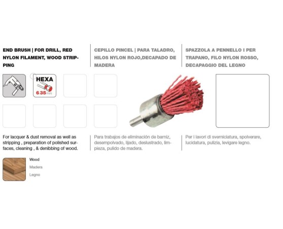 Cepillo cilíndrico pincel Tivoly hilo nylon para madera Cepillo cilíndrico pincel Tivoly hilo nylon para madera