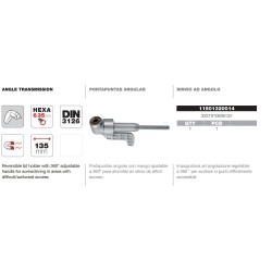 Adaptador puntas 1/4" angular 360º Tivoly Adaptador puntas 1/4" angular 360º Tivoly