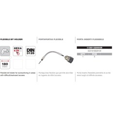 Adaptador puntas 1/4" flexible Tivoly Adaptador puntas 1/4" flexible Tivoly