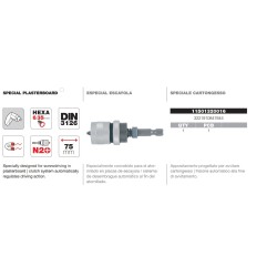 Adaptador puntas 1/4" especial escayola/pladur Tivoly